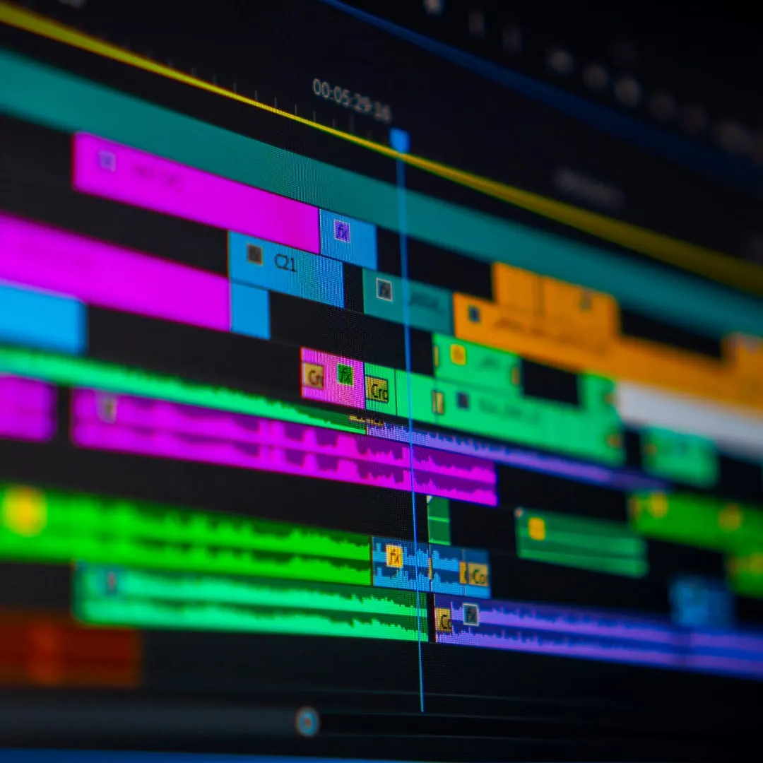 Professional video editing timeline